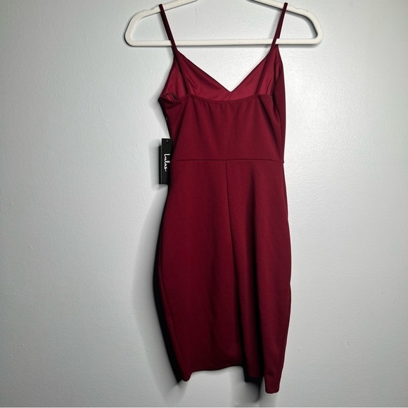 Lulu’s Wine Red Bodycon Mini Dress – XS | Spaghetti Straps, NWT - Picture 5 of 8